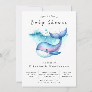 Uniek online walvis Baby shower Kaart