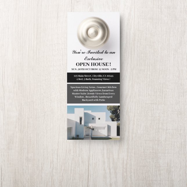 Uniek onroerend goed Open Huis Door Hanger (Op knop)