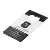 Uniek onroerend goed promotioneel slotgeschenk creditkaart flessenopener (Voorkant Gekanteld)