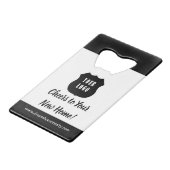 Uniek onroerend goed promotioneel slotgeschenk creditkaart flessenopener (Achterkant Gekanteld)