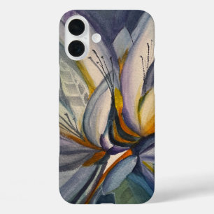 uniek ontwerp, abstracte felle kleuren, bloemmotie iPhone 16 plus hoesje