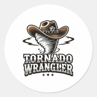 Uniek ontwerp Cowboy Wrangler Tornado Wrangler Wom Ronde Sticker