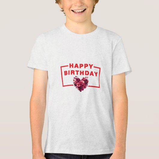 Uniek Ontwerp HAPPY BIRTHDAY Jongens T-shirts (Voorkant)