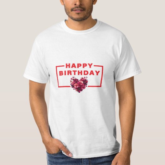 Uniek Ontwerp HAPPY BIRTHDAY T-shirt (Voorkant)