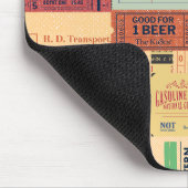 Uniek ontwerp Oude cenima tickets Rustieke Vintage Muismat (Hoek)