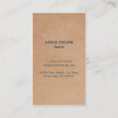 Uniek ontwerp van bruin Kraft Paper Blue Flower Fl Visitekaartje (Achterkant)