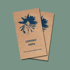 Uniek ontwerp van bruin Kraft Paper Blue Flower Fl Visitekaartje