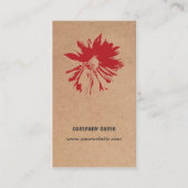Uniek ontwerp van bruin Kraft Paper Red Flower Flo Visitekaartje (Voorkant)