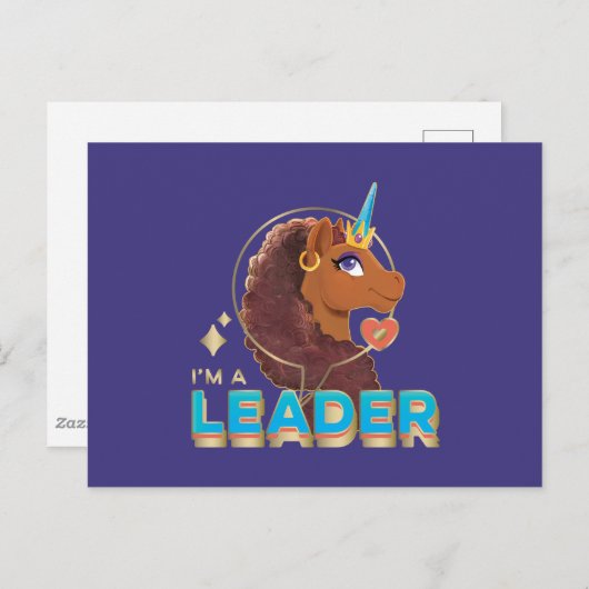 Uniek ontwerp van de eenhoorn "I'm a Leader" Briefkaart (Voorkant / Achterkant)