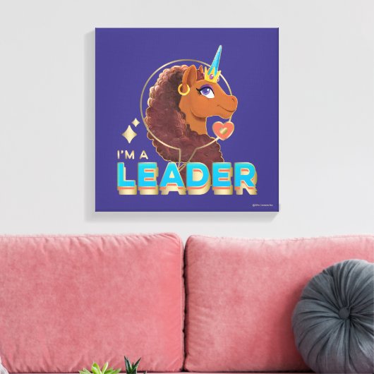 Uniek ontwerp van de eenhoorn "I'm a Leader" Canvas Afdruk (Insitu (Woonkamer))