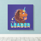 Uniek ontwerp van de eenhoorn "I'm a Leader" Canvas Afdruk (Insitu (Houten vloer))