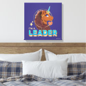 Uniek ontwerp van de eenhoorn "I'm a Leader" Canvas Afdruk (Insitu (Slaapkamer))