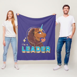 Uniek ontwerp van de eenhoorn "I'm a Leader" Fleece Deken