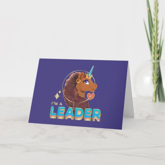 Uniek ontwerp van de eenhoorn "I'm a Leader" Kaart (Voorkant)