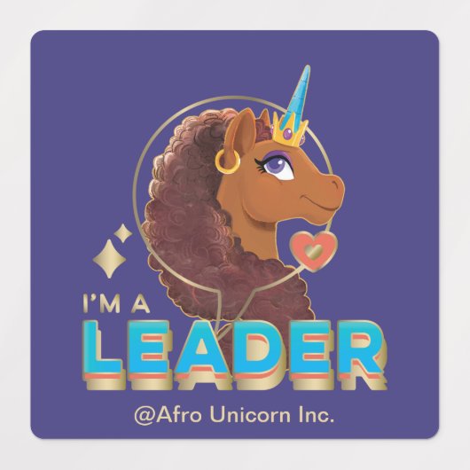 Uniek ontwerp van de eenhoorn "I'm a Leader" Labels (Design 1)