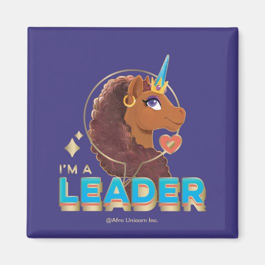 Uniek ontwerp van de eenhoorn "I'm a Leader" Magneet (Voorkant)