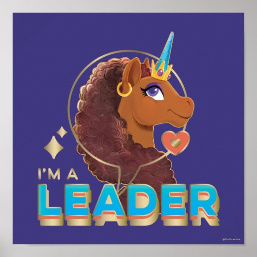 Uniek ontwerp van de eenhoorn "I'm a Leader" Poster (Voorkant)