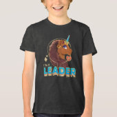 Uniek ontwerp van de eenhoorn "I'm a Leader" Tri-Blend Shirt (Voorkant)