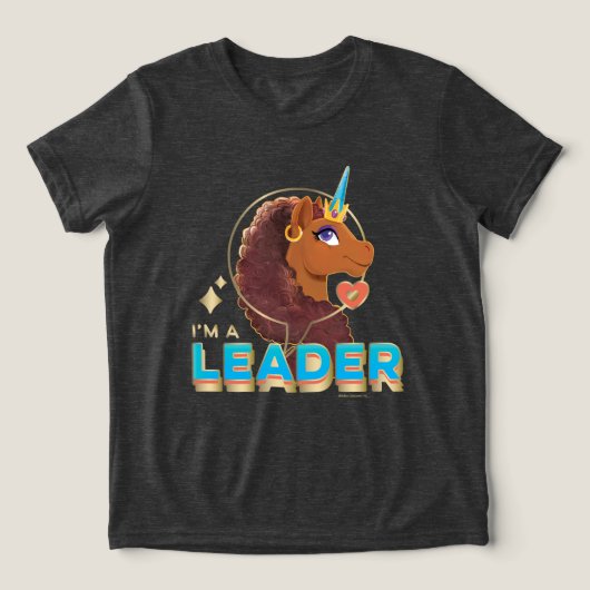 Uniek ontwerp van de eenhoorn "I'm a Leader" Tri-Blend Shirt (Design voorkant)