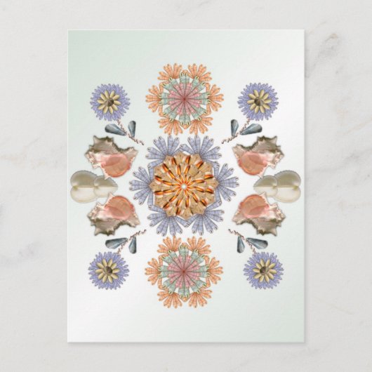 Uniek ontwerp van de Shell-kunst van Mermaid's tui Briefkaart (Voorkant)