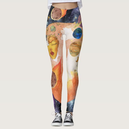 Uniek ontwerp van het universum l Moderne ruimte Leggings (Voorkant)