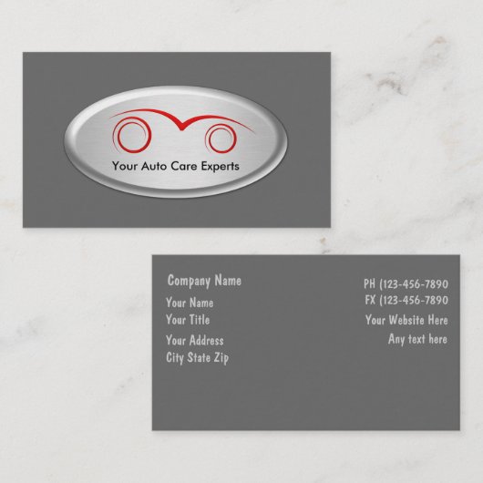 Uniek ontwerp voor autothema visitekaartje (Voorkant / Achterkant)