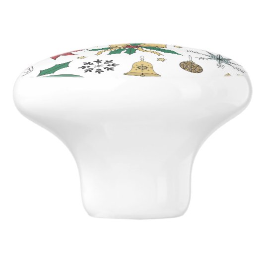 Uniek ontwerp voor kerstdoddles in de hand keramische knop (Zijkant)