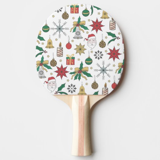 Uniek ontwerp voor kerstdoddles in de hand tafeltennisbatje (Voorkant)