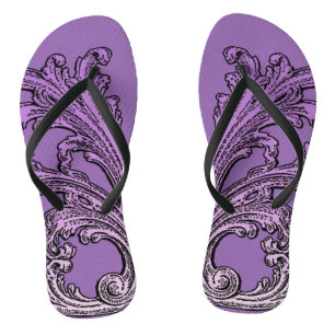 Uniek ontwerp voor swirl Ombre Paars Teenslippers