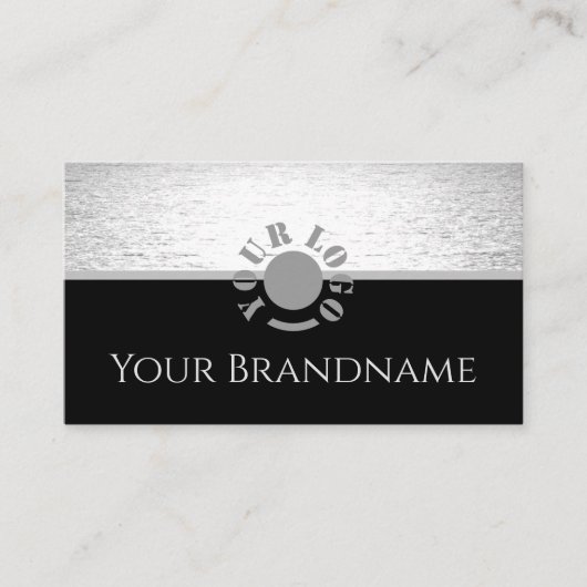 Uniek ontwerp, zilver en grijs gekleurd visitekaartje (Voorkant)