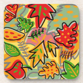 Uniek ontwerpcadeau  tropische bladeren groen bier onderzetter (Voorkant)