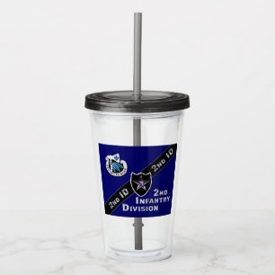 Uniek ontworpen 2e Infanteriedivisie-cadeau Acryl Drinkbeker