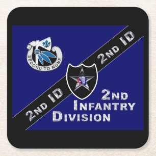 Uniek ontworpen 2e Infanteriedivisie Kartonnen Onderzetters