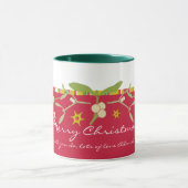 Uniek ontworpen rode kerst dank u mok (Midden)
