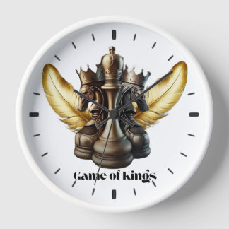 Uniek ontworpen wandklok, Kings of the Game