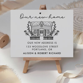 Uniek Onze Nieuwe Huis Nieuwe Adres Verhuisaankond Briefkaart