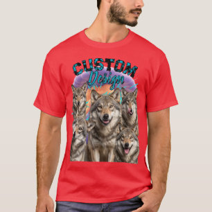 Uniek op maat gemaakt bootleg rap fotontwerp t-shirt