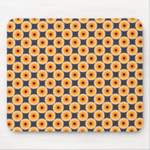 Uniek Oranje blauw-gele-poolpuntenpatroon Muismat