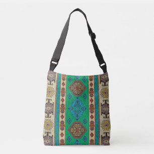 Uniek Orientaal Antiek Tapijt Groen Kilim Crossbody Tas