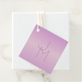 Uniek Overlappend Monogram | Zacht Lavendel Roze Bedankjes Labels