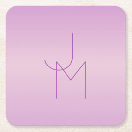 Uniek Overlappend Monogram | Zacht Lavendel Roze Kartonnen Onderzetters