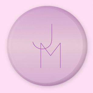 Uniek Overlappend Monogram   Zacht Lavendel Roze Magneet
