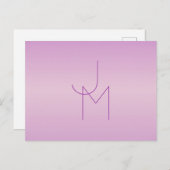 Uniek overlappend monogram | Zacht lavendelroze Briefkaart (Voorkant / Achterkant)