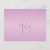 Uniek overlappend monogram | Zacht lavendelroze Briefkaart (Voorkant)