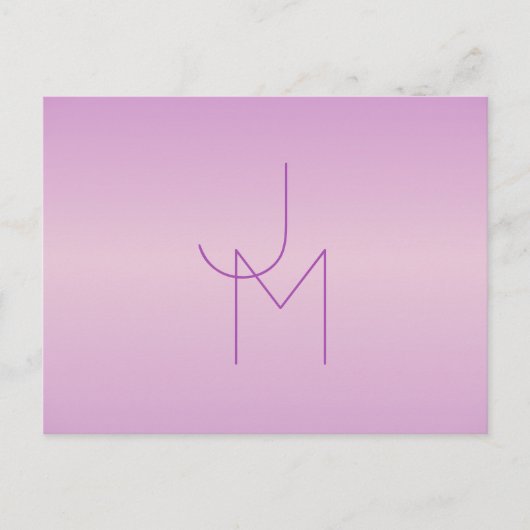 Uniek overlappend monogram | Zacht lavendelroze Briefkaart (Voorkant)