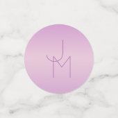 Uniek overlappend monogram | Zacht lavendelroze Confetti (Kleine voorkant)