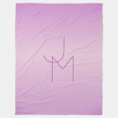 Uniek overlappend monogram | Zacht lavendelroze Fleece Deken (Voorkant)