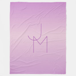 Uniek overlappend monogram | Zacht lavendelroze Fleece Deken