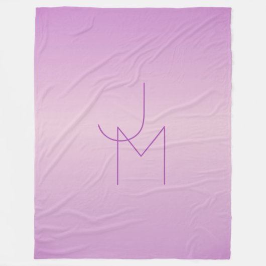 Uniek overlappend monogram | Zacht lavendelroze Fleece Deken (Voorkant)