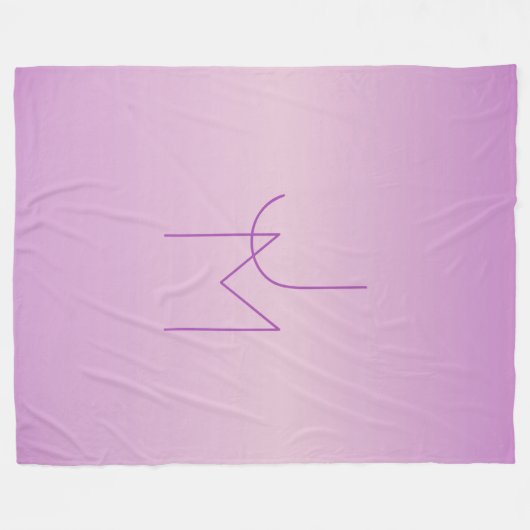 Uniek overlappend monogram | Zacht lavendelroze Fleece Deken (Voorkant (Horizontaal))
